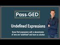Undefined Expressions on the Math GED