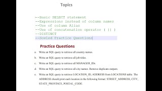 06. Basic SELECT statement (alias, distinct, concatenation, expression) in sql