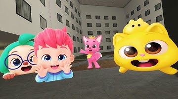 Pinkfong FAMILY SUPER CHASE in LIMINAL HOTEL | Gmod Nextbots (ft. Hogi, Ninimo, Bebefinn)