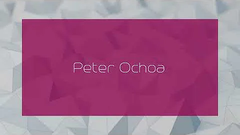 Peter Ochoa - appearance