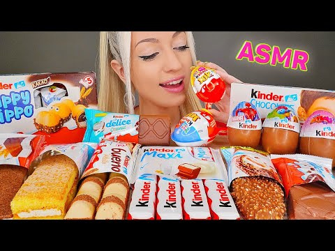 ASMR EATING CHOCOLATE KINDER PARTY, BUENO, CAKE, DESSERT, SWEET FOOD 초콜릿 디저트 (KINDER JOY) MUKBANG 먹방