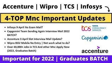 Accenture Wipro Infosys Capgemini  2022 | Graduates Batch Interview | Result | 9 April Exam Mail