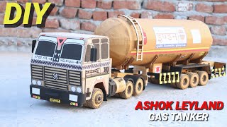 How To Make Rc 22 Wheel Ashok Leyland Indane Gas Tanker From Cardboard And Homemade ll DIY🔥🔥