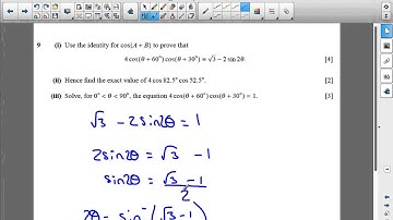 OCR Core 3 January 2008 q9iv - A2 Maths - Trigonometry