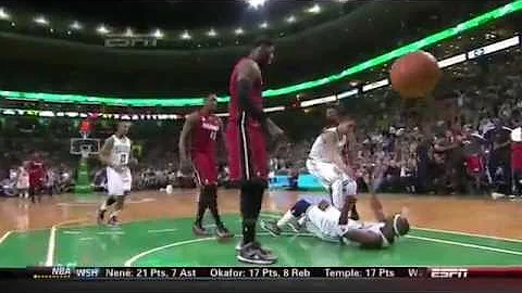 Lebron James Alley-Oop dunk on Jason Terry Heat vs Celtics