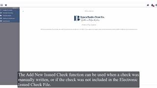 Positive Pay Add New Issued Check