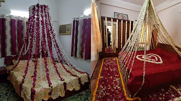 wedding Night Decoration,Dulhan room sajawat,#suhagraat ke liye room sajawat image