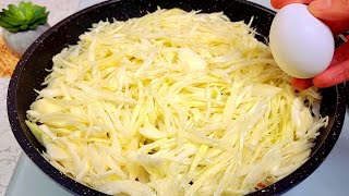 Cabbage with eggs tastes better than meat! Simple, quick and very tasty dinner recipe!