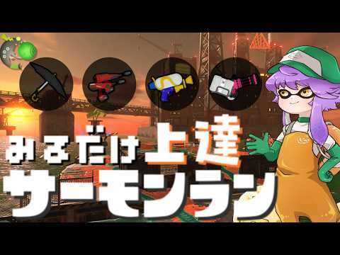 【野良】見るだけ上達サモラン！スシデュア黒傘バレルでムニエール🐋カンスト300回【スプラトゥーン3/サーモンランNW】
