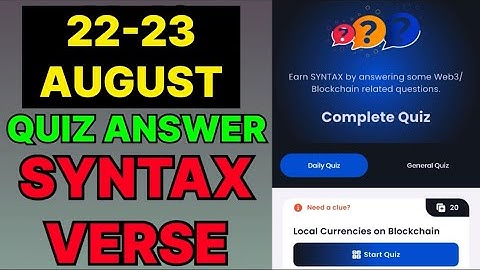 Syntax Verse quiz answers today | 22 August Syntax Verse quiz answer | Syntax Verse quiz today 