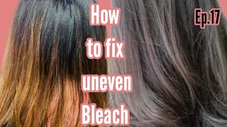 how to fix uneven bleach at home  |Star hair colour expert - YouTube
