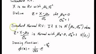 Normal Gaussian Rv, Standard Rv