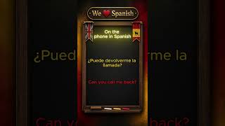 Talk on the Phone in Spanish #learnspanish #ingles #languagelearning