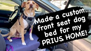Made a custom dog bed for my car's front seat! Step by step, HOW TO. Car Camping with a dog.