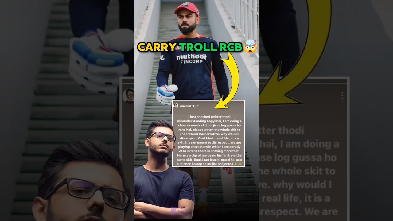 Carryminati Ask Sorry to RCB FANS🤯✅ #carryminati #rcb #cricketnews #shorts #viral #viratkohli #ipl