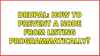 Drupal: How to prevent a node from listing programmatically? Wealth