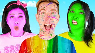 YOU LOSE = PAINT YOUR BODY  First To Finish Art School Wins Funny Painting Drawing Challenge!