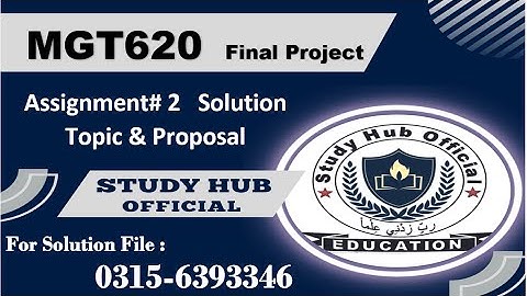 MGT620 Assignment 2 solution Project proposal 2025 #vu #project #mgt620
