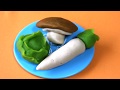 「キャベツ＆大根＆シイタケ」粘土 作り方 Cabbage, radish & shiitake mushrooms/Clay