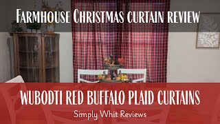 WUBODTI Red Buffalo Plaid Curtains Review 🎄 | Cozy Farmhouse Christmas Home Décor! #ad
