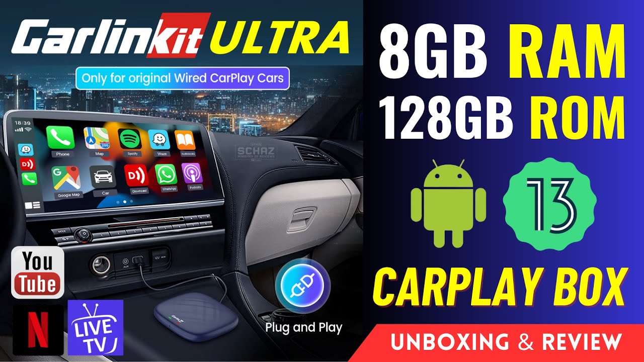 2023 Carlinkit Android 13 Car TV Box LED Android Auto CarPlay