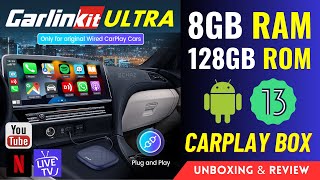 Powerful Carlinkit ULTRA MAX Smart CarPlay AI Box Adapter 8GB RAM Android 13: Unboxing Review