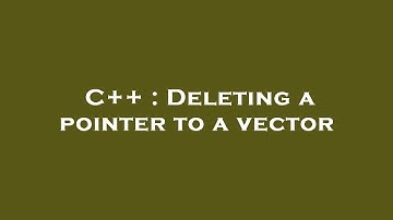 C++ : Deleting a pointer to a vector