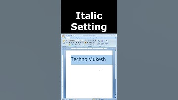 कम्प्यूटर बेसिक | Italic Setting | Microsoft Word | Computer knowledge  #shorts
