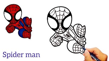 How To Draw Spider man | in a minute (step by step spiderman)