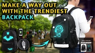 Luminous Anti Theft Backpack With Charger - TheEliteTrends