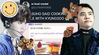 EXO VINES/TWEETS TO WATCH BECAUSE LEADER SUHO WANTS TO DO A COOKING BATTLE WITH KYUNGSOO