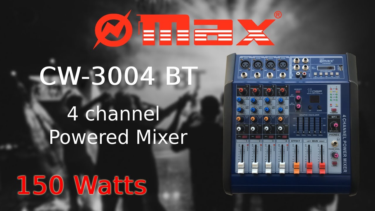 journalist Stor Grader celsius MAX || CW 3004 BT || 150 watts || 4 Channel Powered Mixer - YouTube