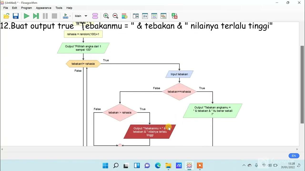 Tugas Flowgorithm - Membuat Progam Menebak Angka Secara Acak (Random ...