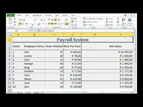 MS Excel Part1 Payroll System - YouTube