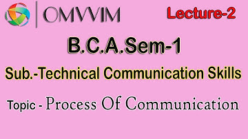 BCA Sem-1 | Technical Communication Skills | Process Of Communication | Lecture-2 | Omvvim College