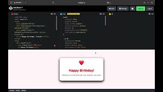 How to code a cute happy birthday card in html css and js