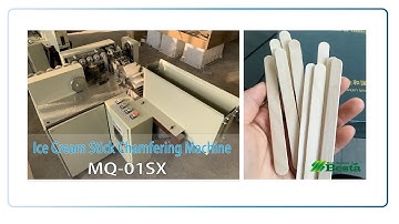 Wooden Ice Cream Stick Chamfering Machine Video 114 MM