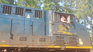 NB CSX Manifest Q542-13, In Notch 8, by HE Holmes MARTA Station 9/13/21
