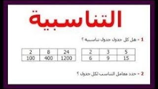 افهم** درس التناسبية **بكل بساطة.......
