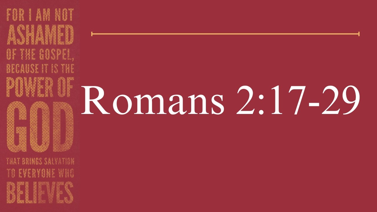 Romans 2:17-29 | Pastor Josh Lance | May 3, 2026 - YouTube