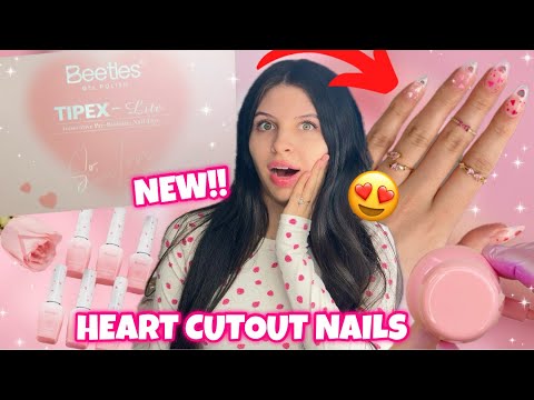 These Heart Cutout Nail Tips Are Going VIRAL 💘 | Beetles Tipex Lite Unboxing + GIVEAWAY