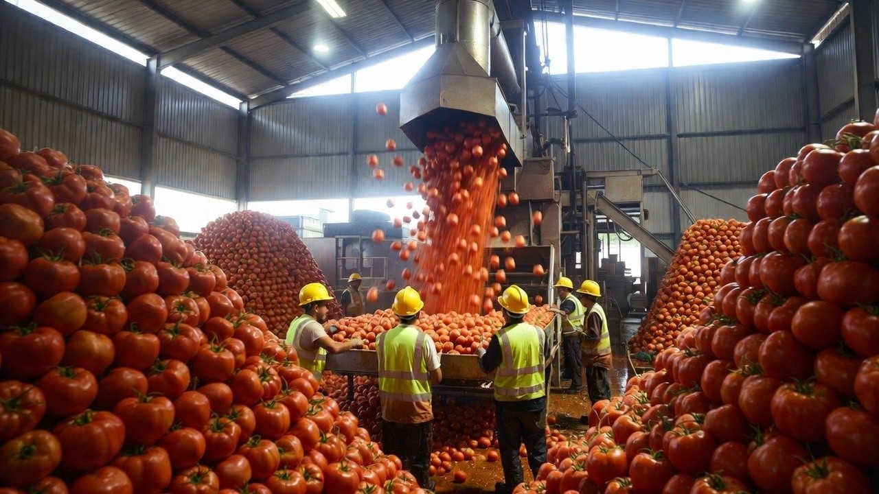 How Tomato Ketchup Is Really Made 🍅 | Inside the Massive Factory Process (Farm to Bottle)