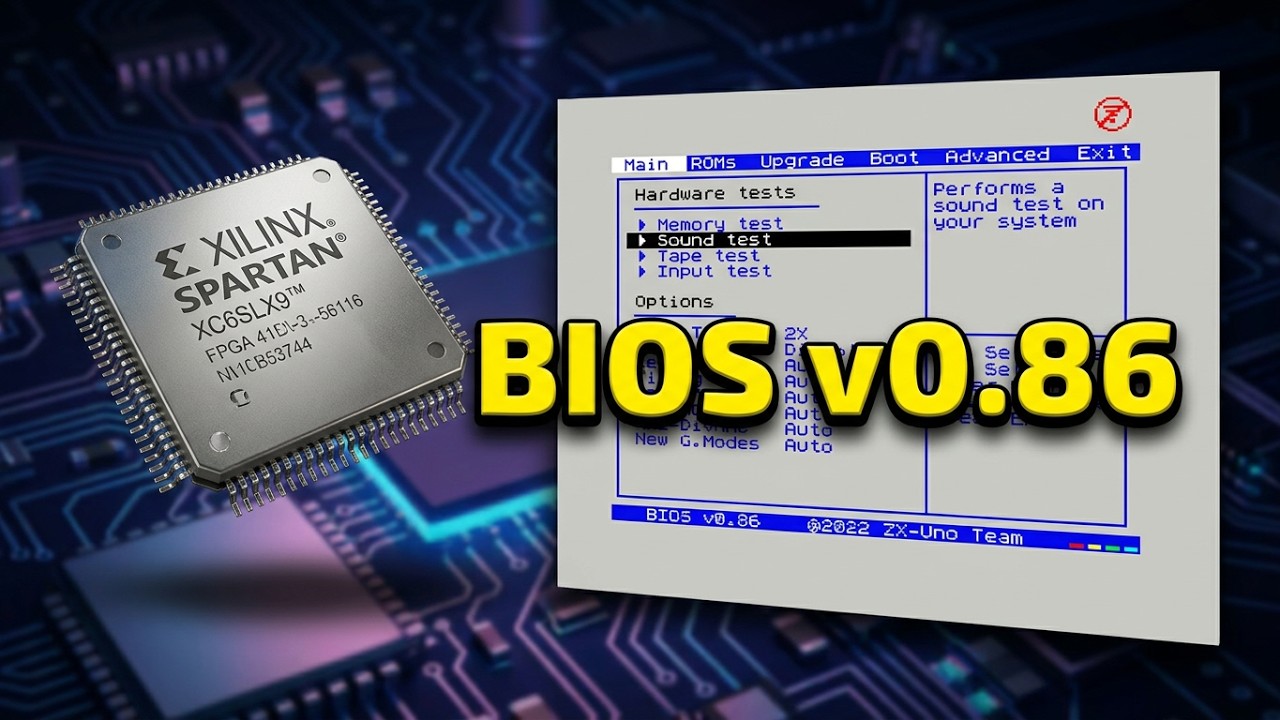 ZXUNO BIOS v0.86 Boot Menu [FPGA Xilinx Spartan XC6SLX9-2TQG144C