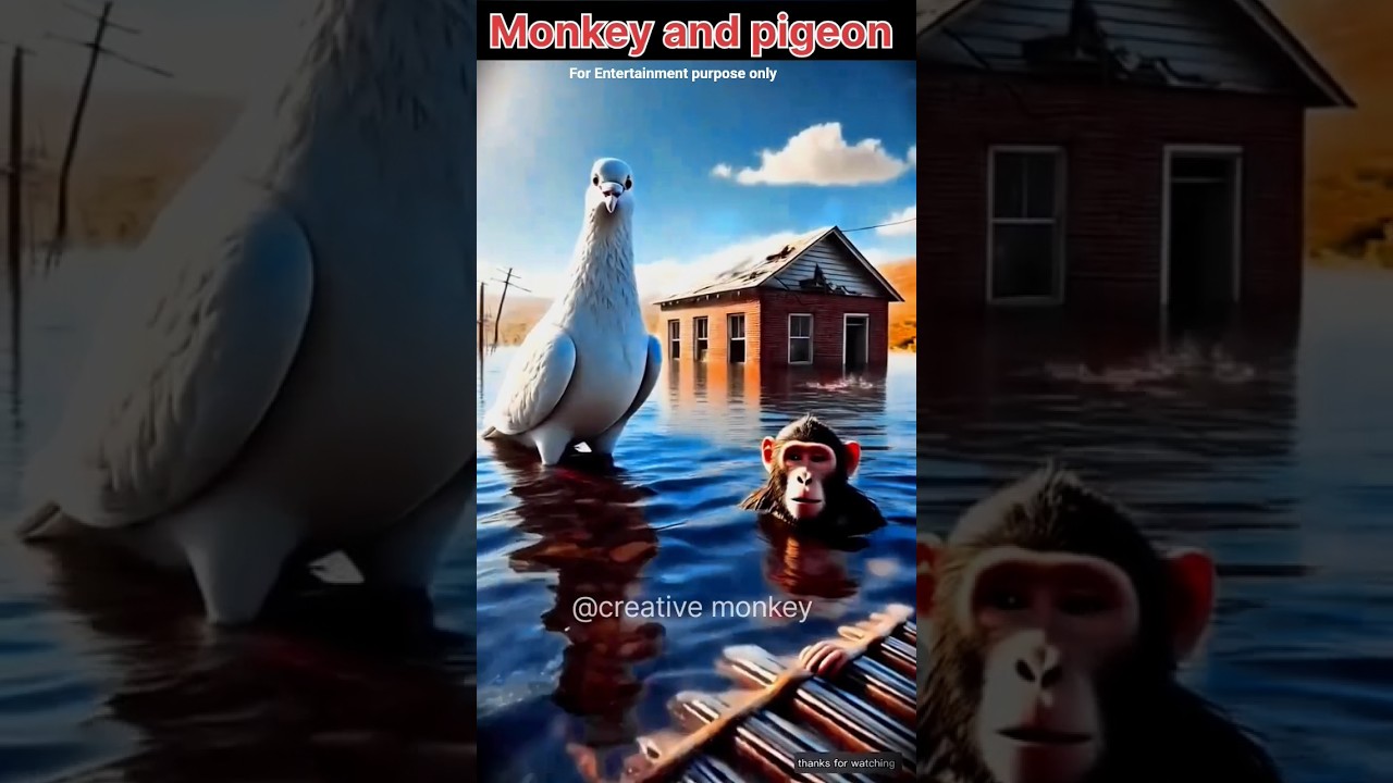 #shorts #creative #monkey #ai #funny #viral #popular #trending #entertainment #pigeon #animals #fun