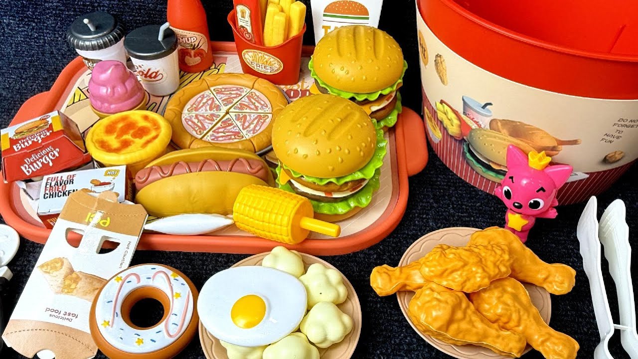 4 Minute Satisfying with Fast Food Cooking Toys Playset ASMR | Review Toys