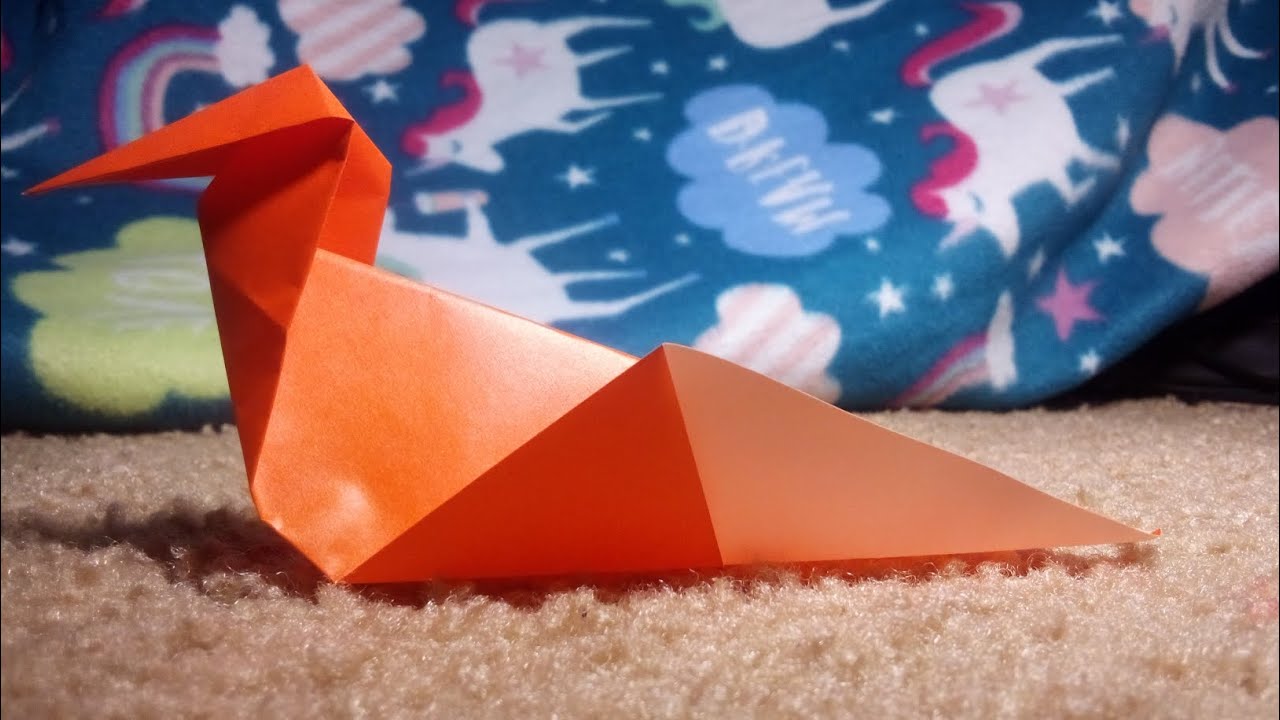 how to make a origami pecking chicken - YouTube