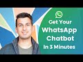 Get Your Whatsapp Chatbot in 3 Minutes | No Coding Required | Dialogflow to Whatsapp - AiSensy