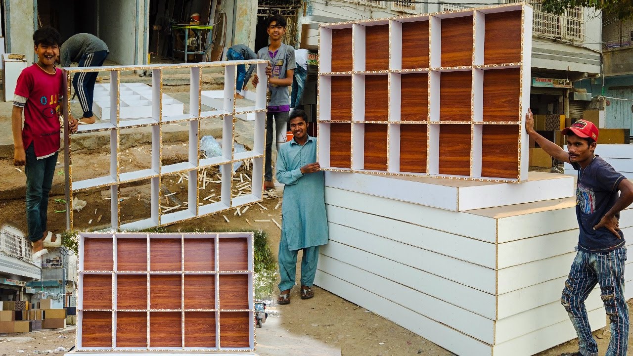 How to make wall shelves || display racks for grocery store || How to build wall shelves