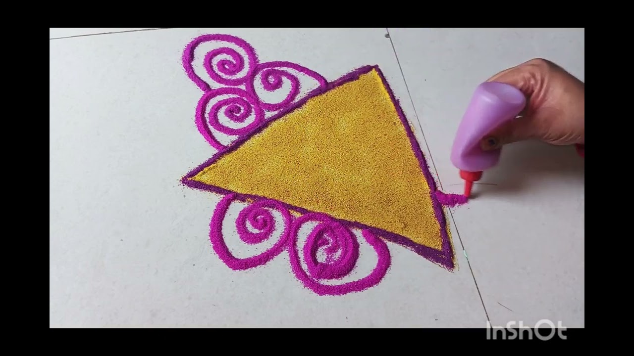 New rangoli design  rangoli ki nai design banana sikhe #youtubevideo #yt #viralvideo #rangoli 