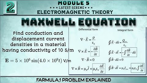 2 Maxwell Equation Full Concept, Problem Explained Module 5 4th Sem Electromagnet theory ECE VTU